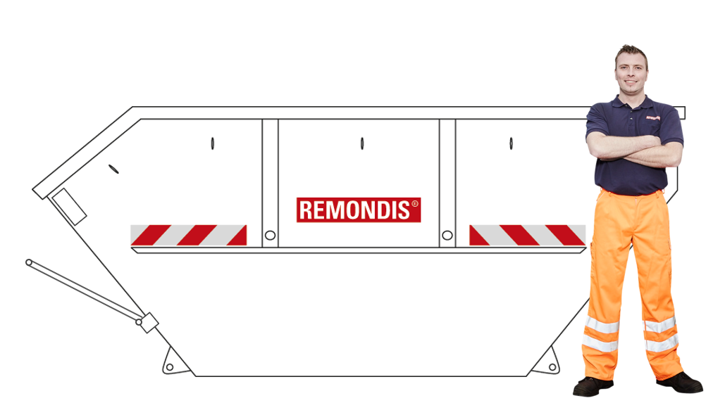 7 m³ Absetzkippermulde mit Heckklappe (Sperrmüll)